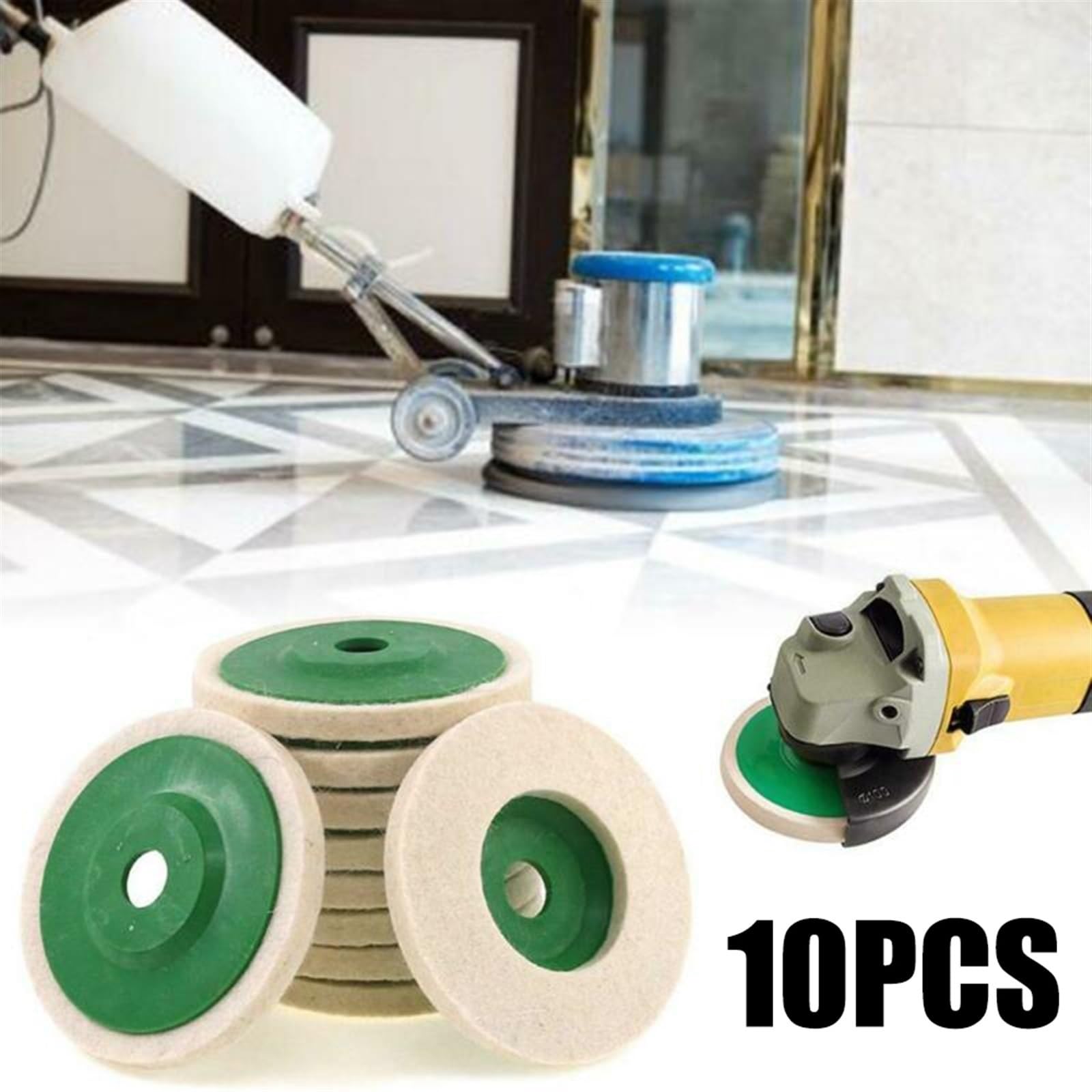 Tarcza Polerska, Tarcze Listkowe Wełniana Tarcza Polerska Podkładki Polerskie Koło Szlifierki Kątowej Filcowa Tarcza Polerska/10Pcs 4Inch Green