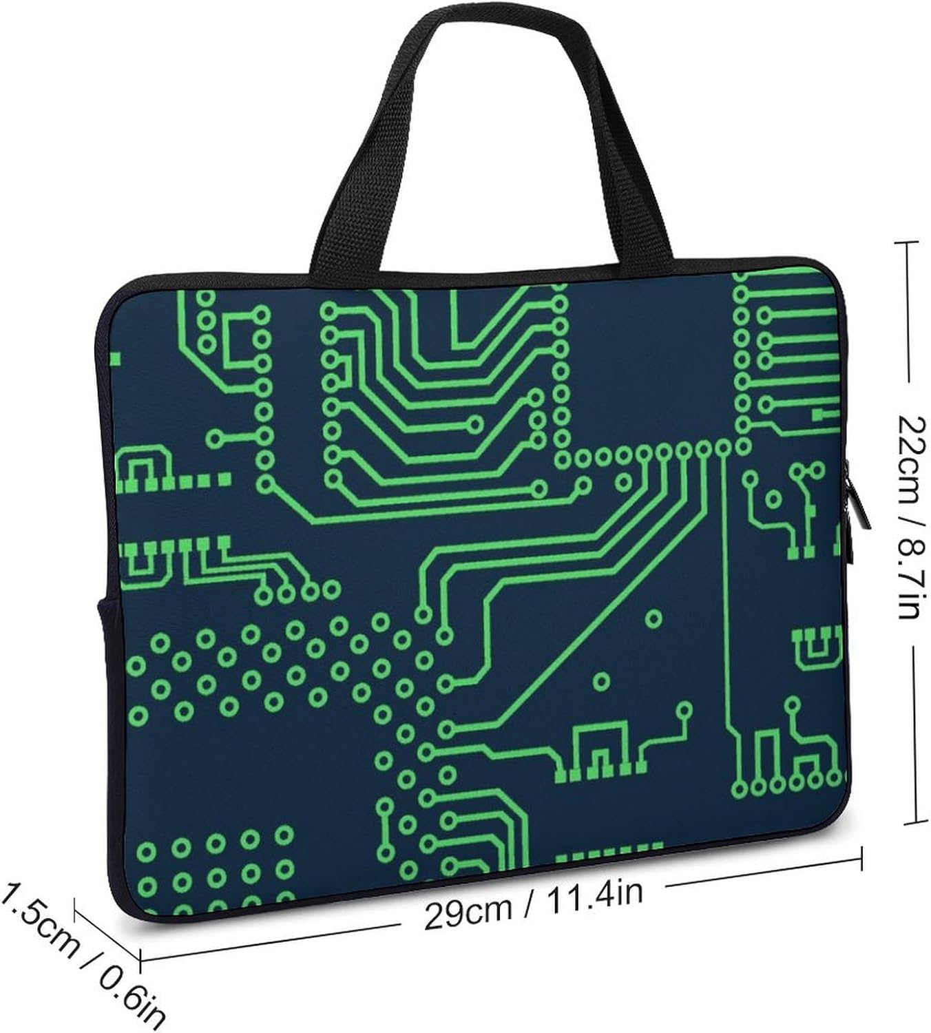 Circuit Board Pattern Carrying Laptop Bag Slim Briefcase Computer Case Business Handbag Backpack
