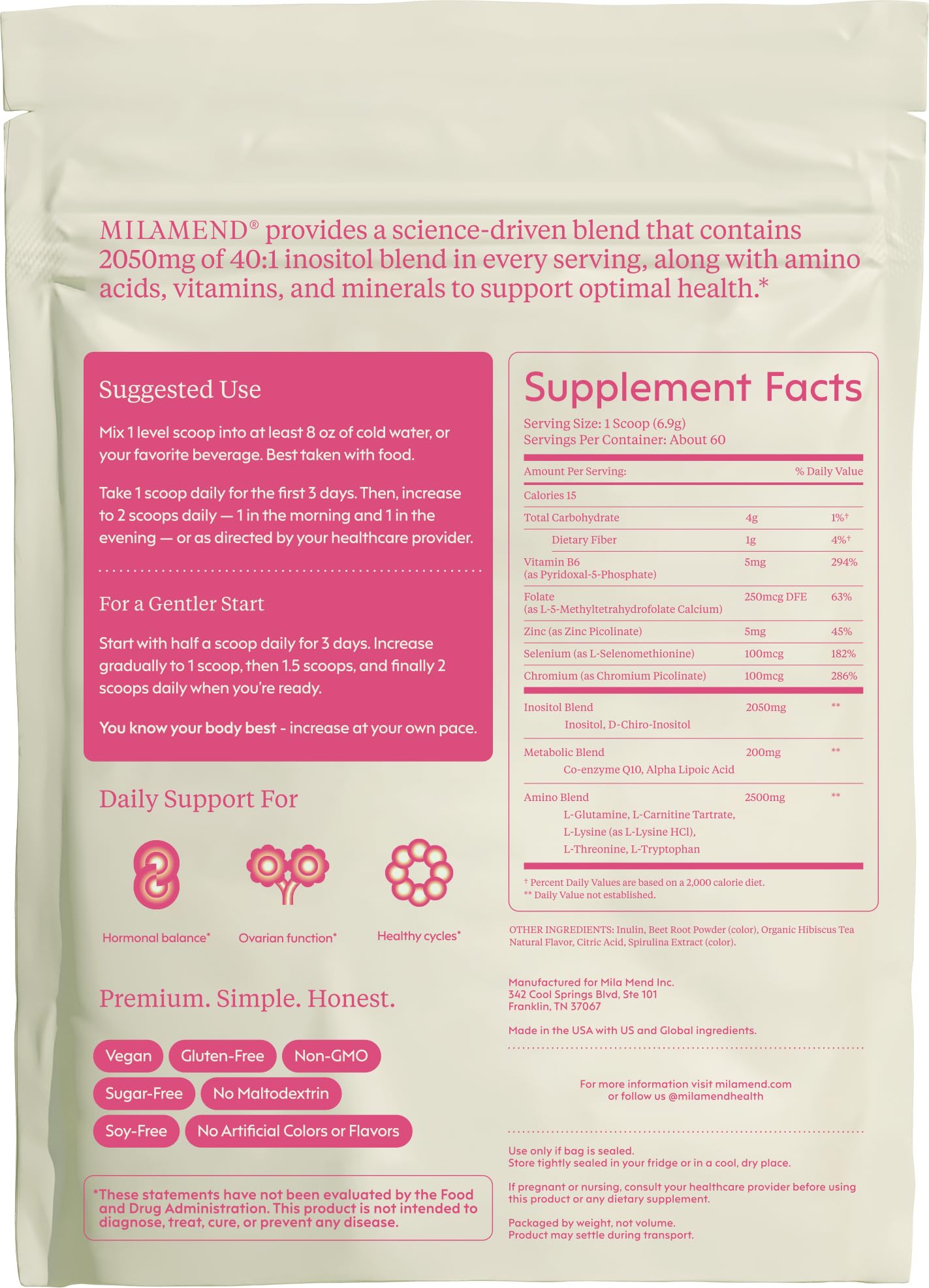 40:1 Inositol Powder Multi-Nutrient Women's Hormonal Supplement Drink Mix — Amazon image 9