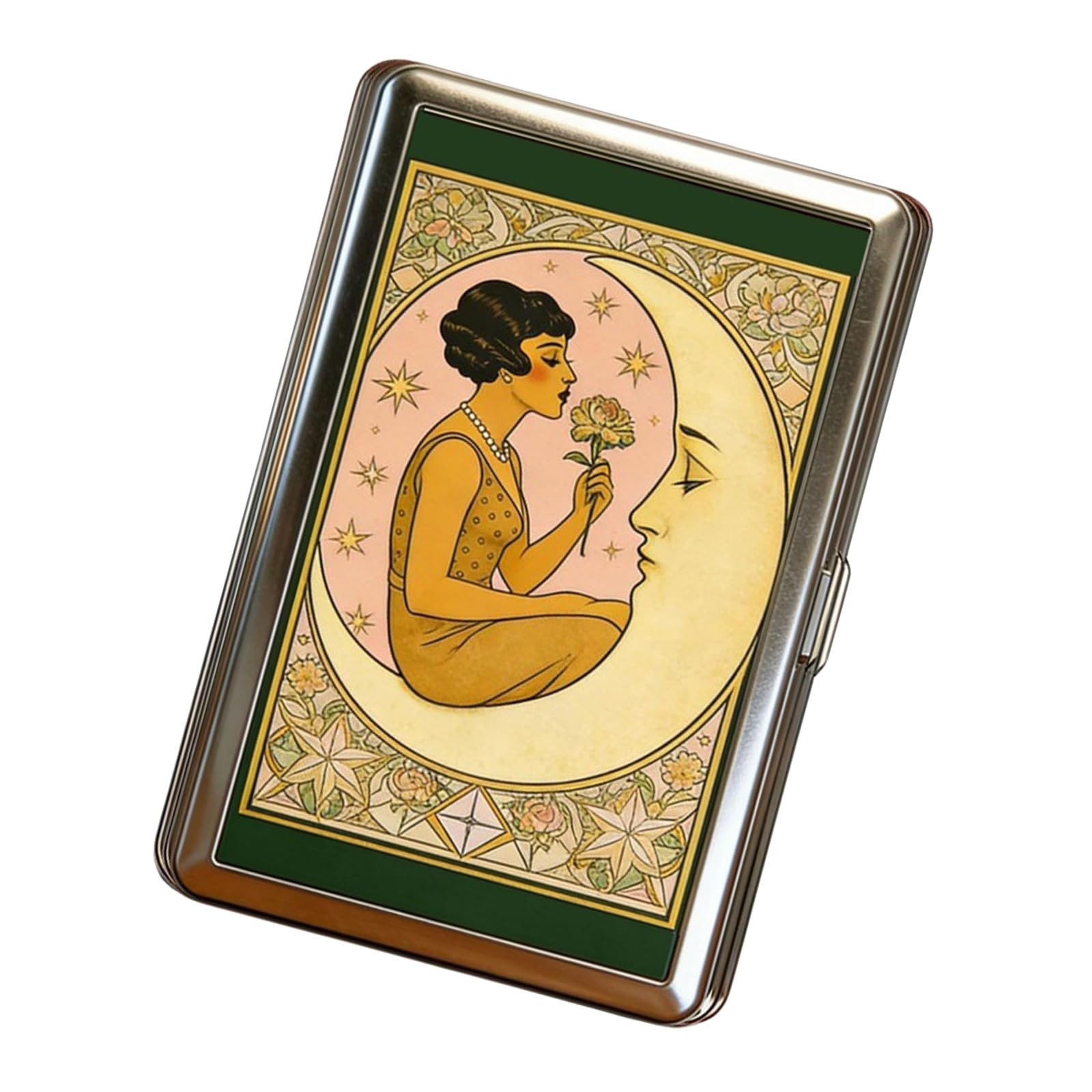 Zwwaazhf E Practical Metal Card Organizers With Delicat Art Design Traditional Art Storag Cas For Secur Storag Metal Cash Box