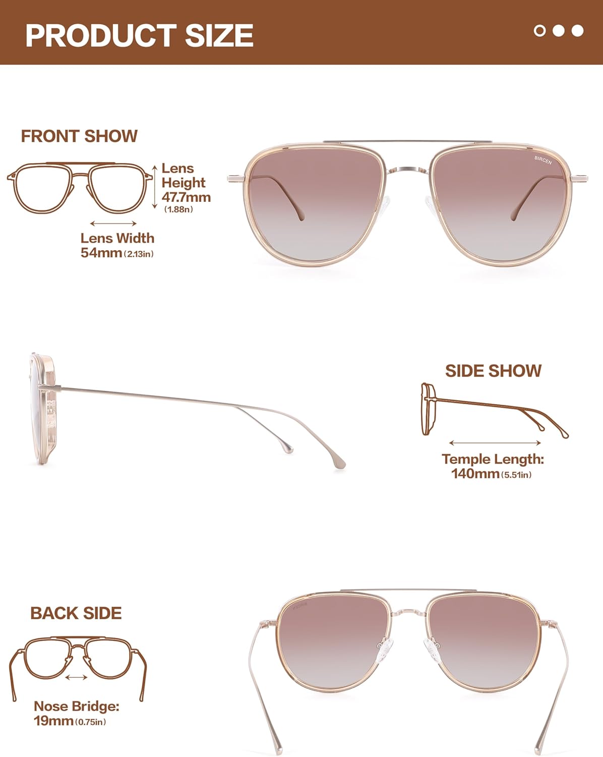 BIRCEN Acetate Polarized Sunglasses for Women: UV Protection Shades - Vintage Frame Aviator Sun Glasses for Vacation Beach - Image 4