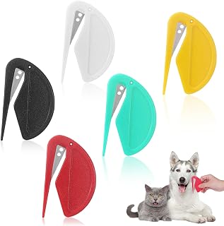 5 Pieces Colorful Pet Knotting Comb Set, Small Plastic Cat Hair Removal Tool, Multifunctional Dematting Comb for Dogs Grooming Removing Loose Tangled Supplies (5)