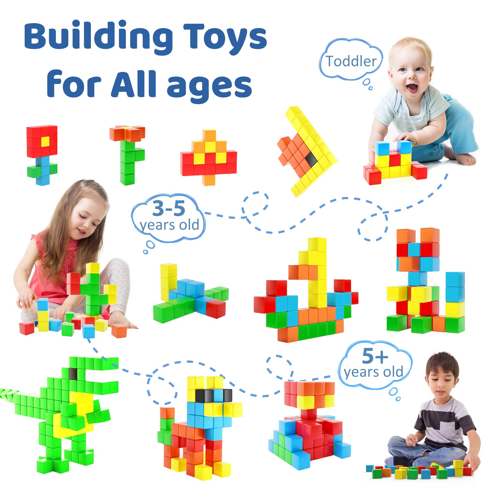 Hiwawind Magnetic Blocks Toddlers Toys Building Preschool Outdoor