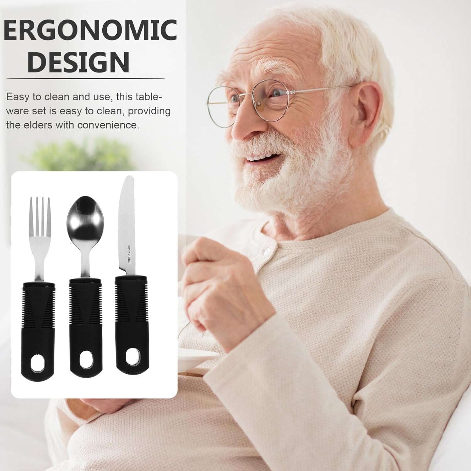 Adaptive Eating Utensils Set for Elderly and Disabled Users