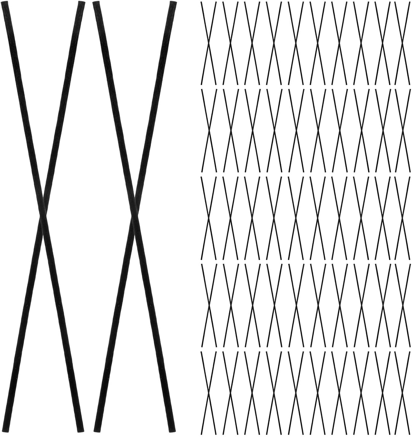 Fiber Reed Diffuser Sticks 200pcs Black, Non-Fading Aromatherapy