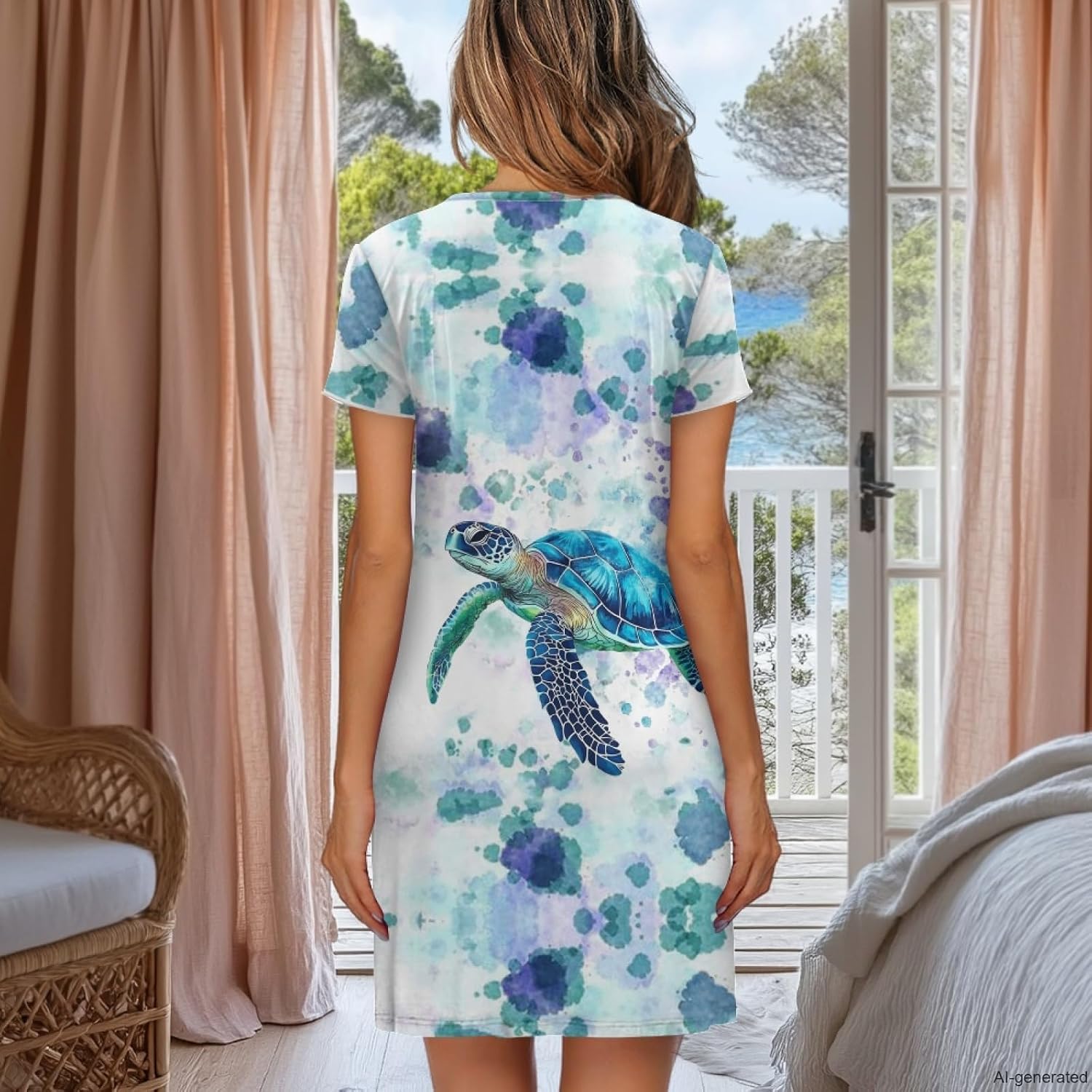 Nightshirts for Women XS-3XL Button Down Pajama Dress Short Sleeve Nightdress Sleepshirt Nightgowns