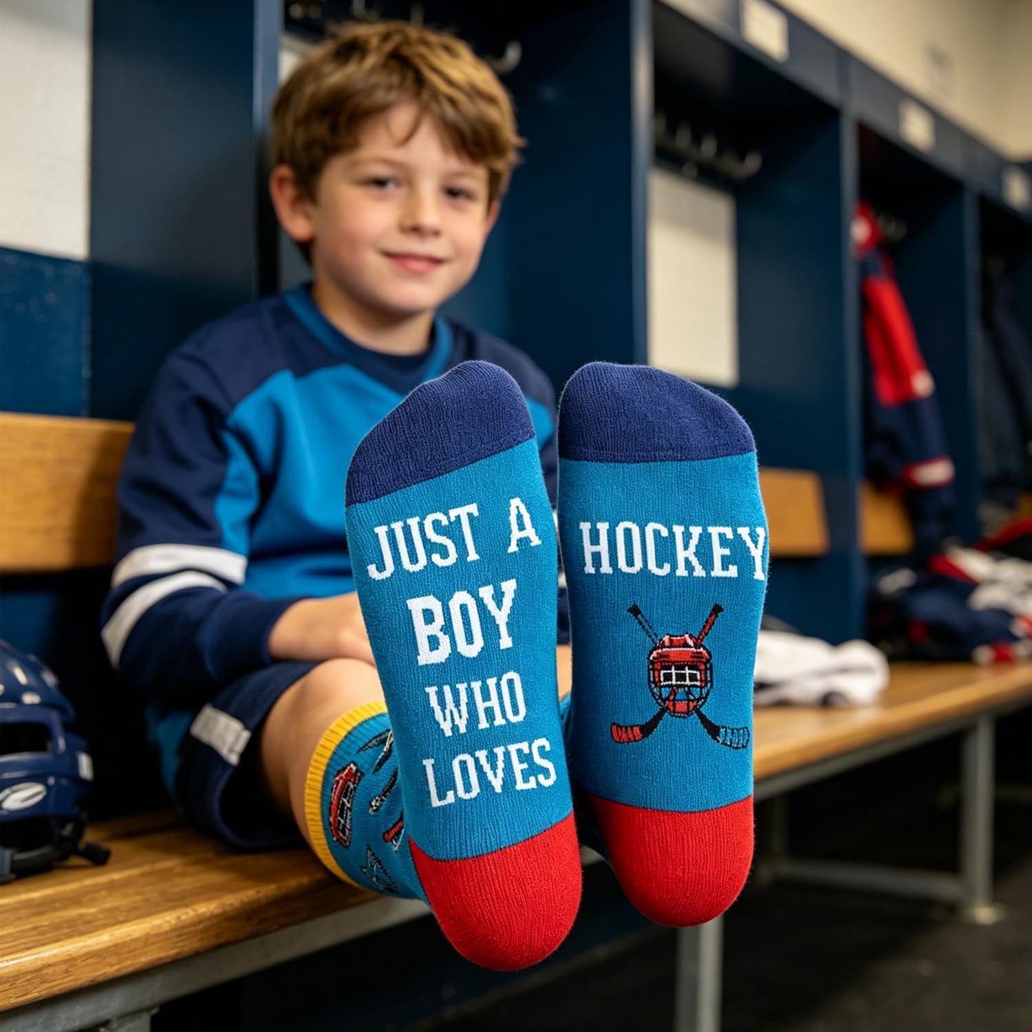GOLIN Novelty Crew Socks for 7-10 Year Old Boys, Funny Saying Socks Birthday Holiday Present for Kids Son Nephew