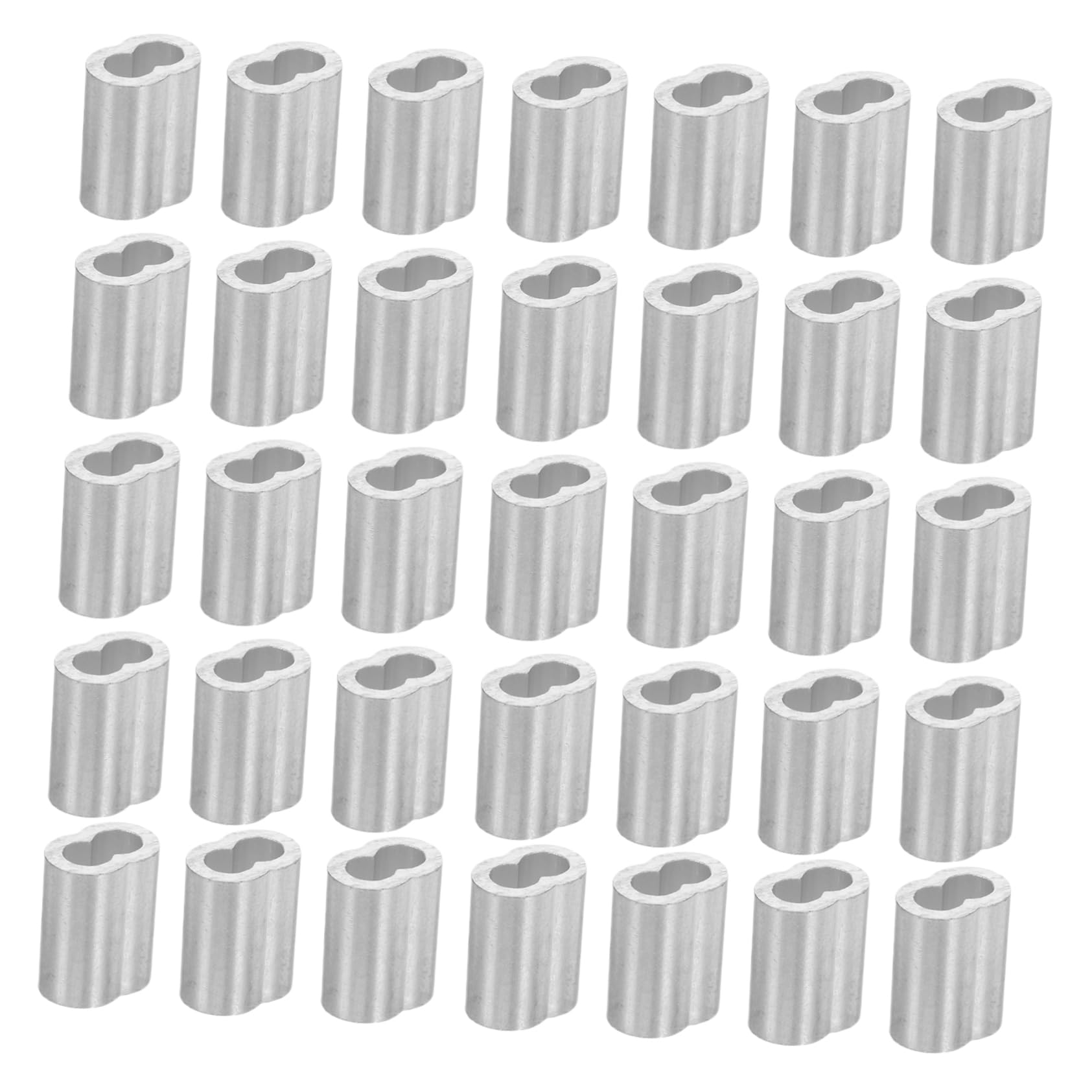 STOBAZA 120pcs Heavy Duty Aluminum Crimping Loop Sleeve 8 Shaped Oval Hole Design Easy Installation for Construction Stage Setup Garden Decoration