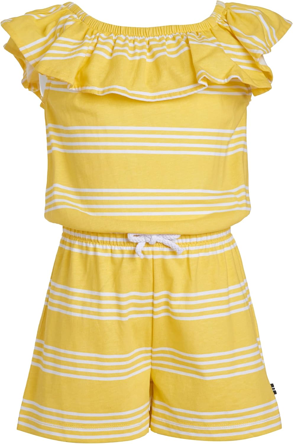 Nautica Girls' Patterned Knit Jersey Romper, Sleeveless Relaxed Fit & Cinched Waist