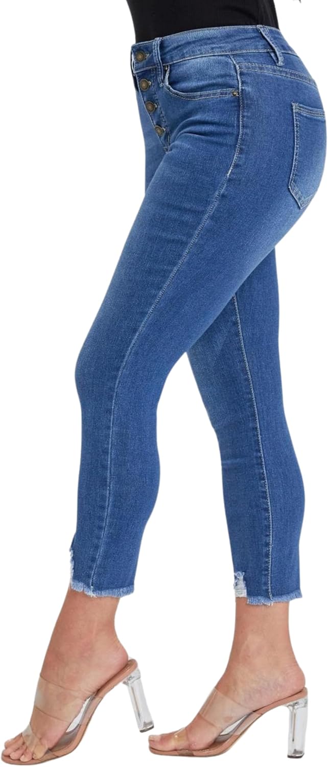 Royalty for Me Womens Royalty for Me Women's Petite 4 Button Skinny Ankle Sustainable Jean - Image 2