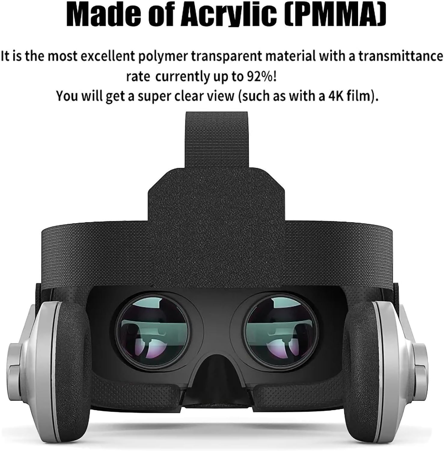 3D VR Glasses, Virtual Reality 3D VR Headset with Joystick, Myopia Adjustment: Below 600°,Phone Stand: 4.0-6.7inch Smart Phone, for Games & Movies,Grey 2026 - view 1