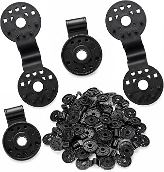 40 PCS Shade Cloth Clips, Plastic Shade Net Clips for Mesh or Thin Shade Fabric, Round Black Clips for Mesh Tarp, Bird Netting, Garden Netting and Sun Shade Cover