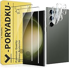 2+2 Pieces Tempered Glass for Samsung Galaxy S23 Ultra and Camera Protector, Fingerprint Unlock, Bubble-Free, Ultra HD, 9H Hardness, Screen Protector for Samsung Galaxy S23 Ultra 5G