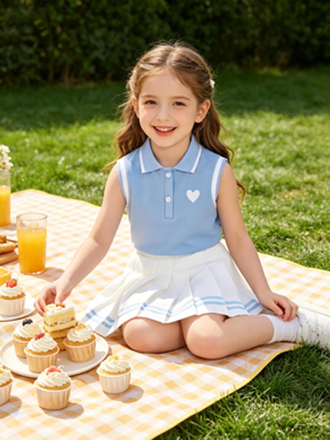 Dresses for Girls Size 3-8 Kids Sporty Tennis Skirt Sets with Inner Short