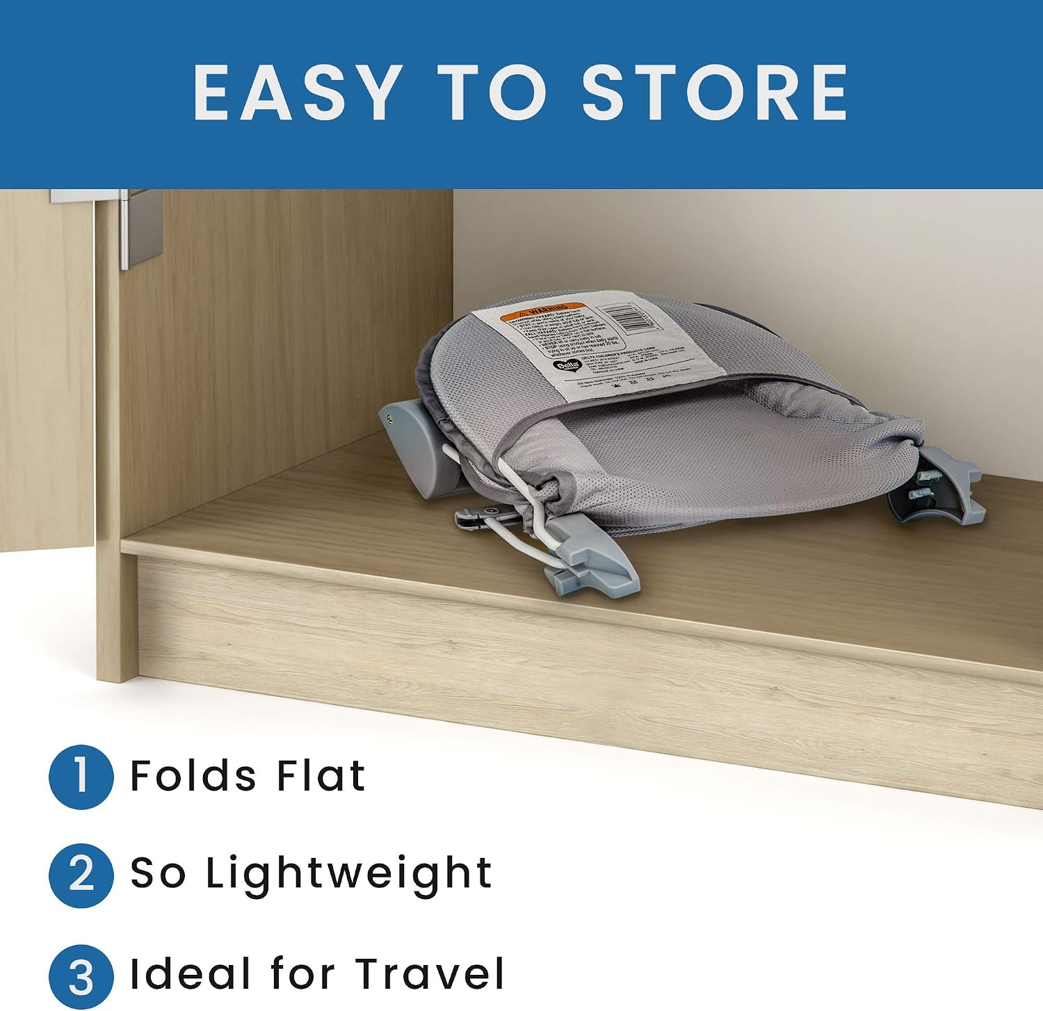 Delta Children Baby Bather Includes 2 Reclining Positions, Grey Tide