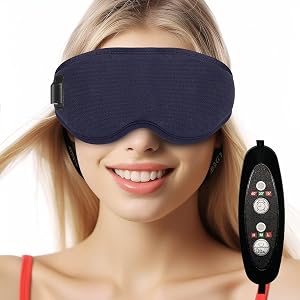 Heated Eye Mask USB Heating Eye Mask with 3 Heating Mode 3D Contoured Sleep Mask Hot Eye Compress