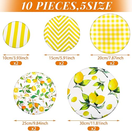 Miniatura 3 de 10 fundas de tela reutilizables para tazones de alimentos cubierta elástica para almacenamiento de alimentos cubierta de tapa de plato para sobras