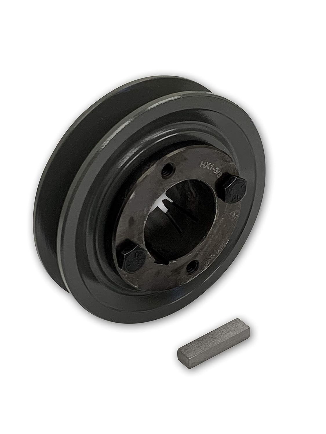Single Groove 5.25" Cast Iron Electric Motor " H " Pulley/Sheave, Bushing Included, for 5/8" Top Width B/5L/BK/5LK Section V Belt, 1 Groove Pulley (1-3/8" Shaft / 1.375 Bore, BK55H)
