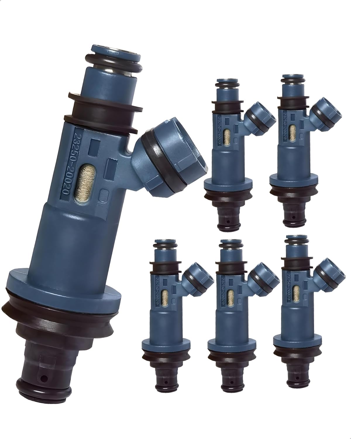 6-Count Fuel Injector Compatible with 1997-2004 Lexus ES300, RX300, Toyota Avalon XL XLS, Camry, Highlander, Sienna CE LE, Sienna XLE, Solara SE SLE Replacement for 23250-20020 23209-20020