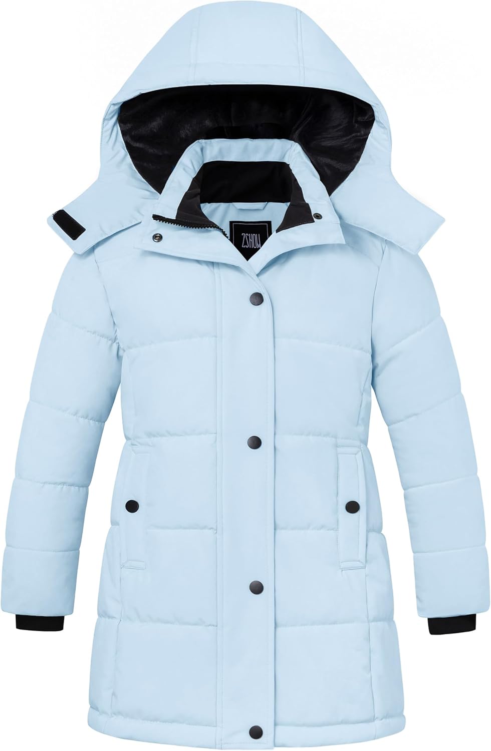 ZSHOW Girl's Winter Coats Hooded Outerwear Puffer Jacket Waterproof Warm Long Parka