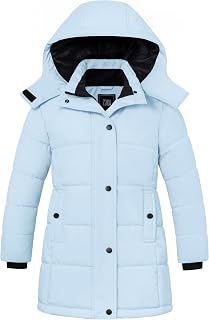 ZSHOW Girl's Long Winter Coat Hooded Puffer Jacket Waterproof Warm Parka | Windproof Removable Hood, Fleece Lined, 5000mm Waterproof, Machine Washable, Quilted, for Daily, Snow, School