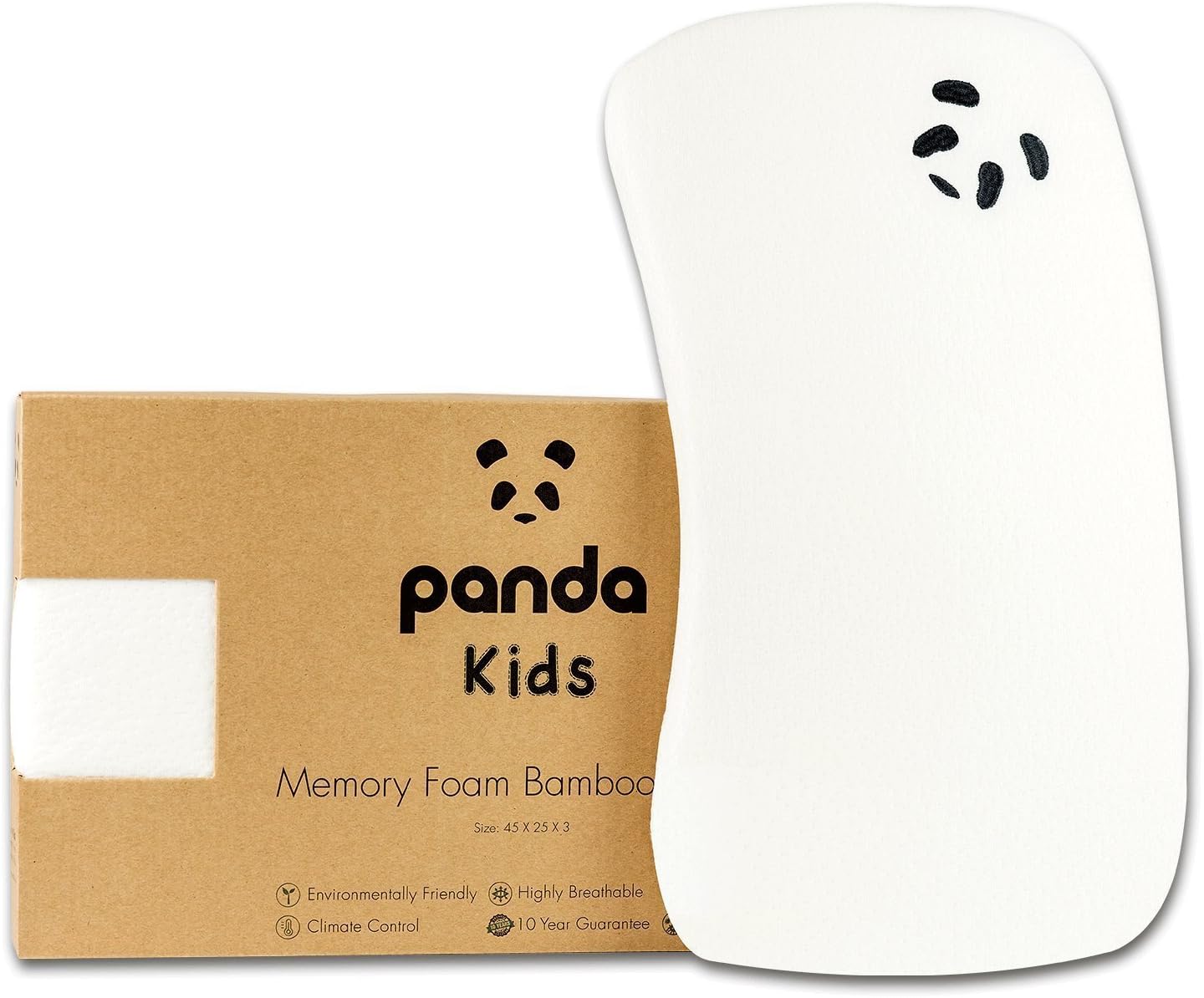 Panda Baby Memory Foam Bamboo Pillow with Bamboo Cover, Age 12 Months+ | Medi...