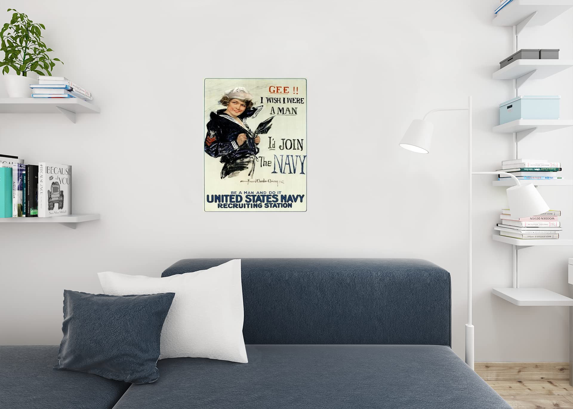 3dRose Vintage Navy Rekrutierungsposter Gartenflagge – „Gee I Wish I Were A Man“ – 30,5 X 45,7 Cm, Polyester