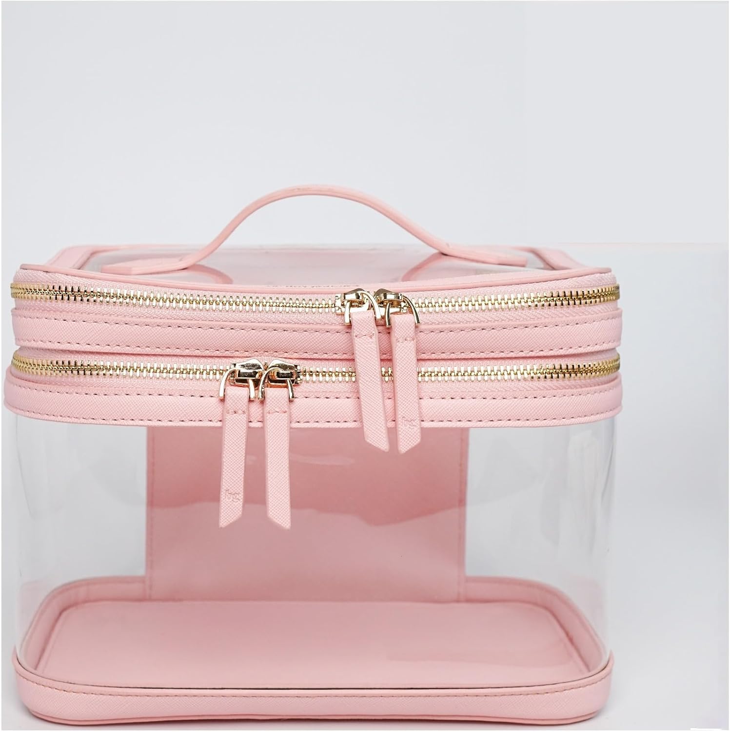 BEAUTYGOODIES Pink Extra Large Clear Makeup Bag for Women with Zipper Cosmetic Organizer Pouch, Make Up Bag for Women Traveling, Clear Travel Makeup Bag Case for Storage, Cosmetic Bag with Zipper