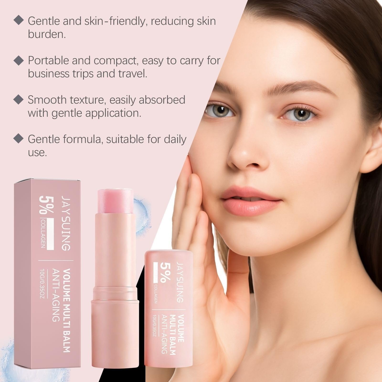 Multifunktionsstift PDRN Kollagen, koreanisch, Anti-Aging, Füllung, sofortige Wirkung, feuchtigkeitsspendend, schnelle Absorption, nicht klebend, Make-up-Basis für Lippen, Augen und Hals