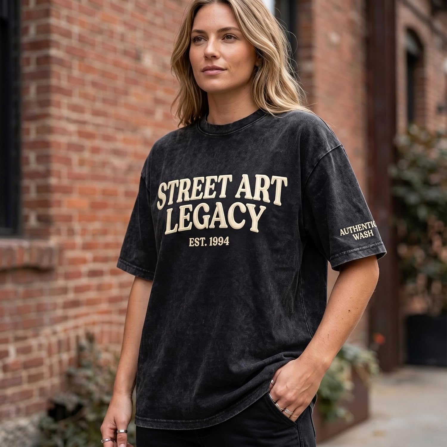 Custom Embroidered T-Shirt with Logo & Text for Men Women, Personalized Acid Wash Vintage Oversized Cotton Tee Multi