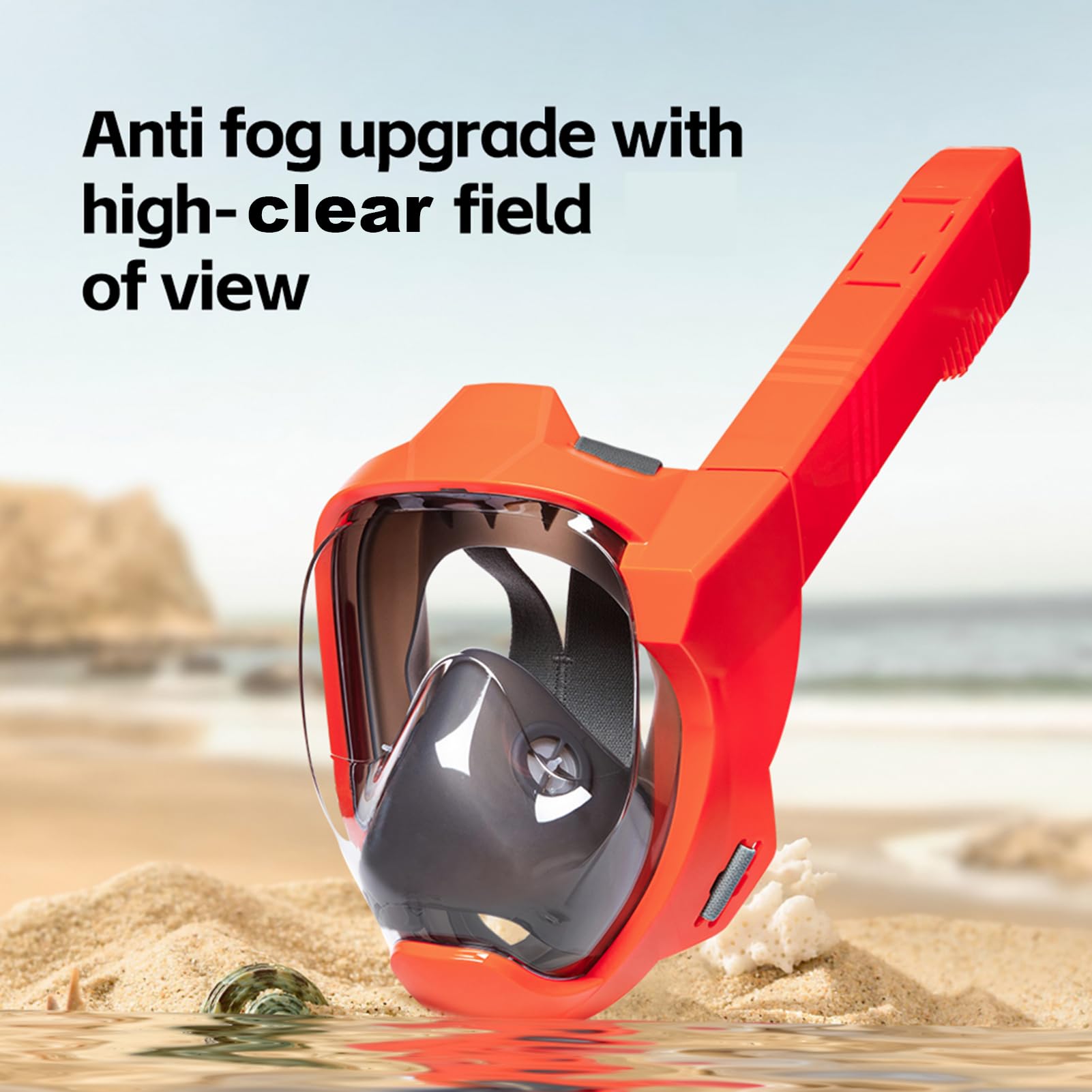 Wakects Máscara de Snorkel de Cara Completa, Estructura de Silicona, Vista Panorámica de 180°, Ideal para Adultos Que Practican Snorkel y Respiran Cómodamente