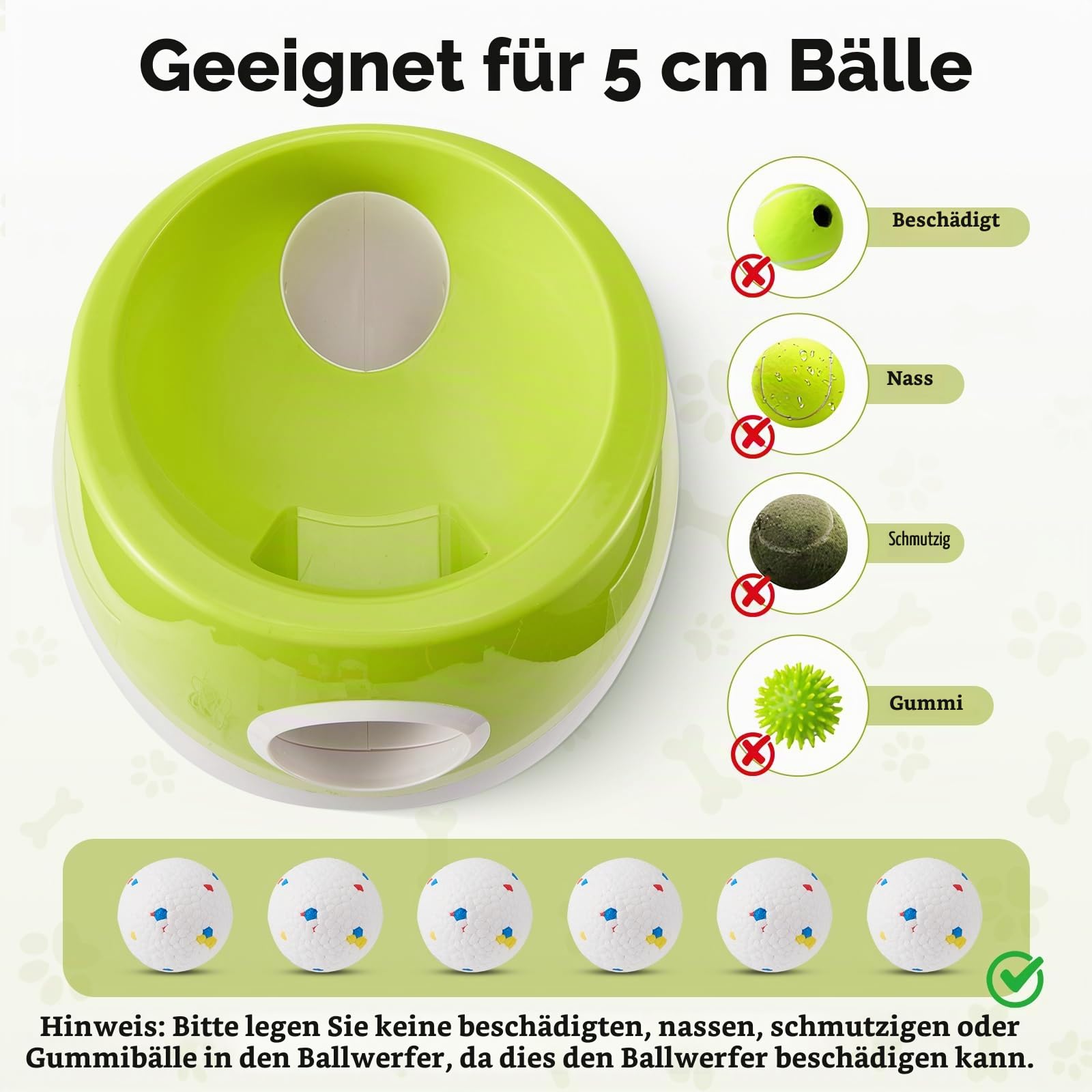 Ballwurfmaschine für Hunde,Mit 6 Tennisbälle,Mit 3 Distanzstufen,Wiederaufladbarem,Ballwurfmaschine Hund Für Kleine Hunde (Grün)