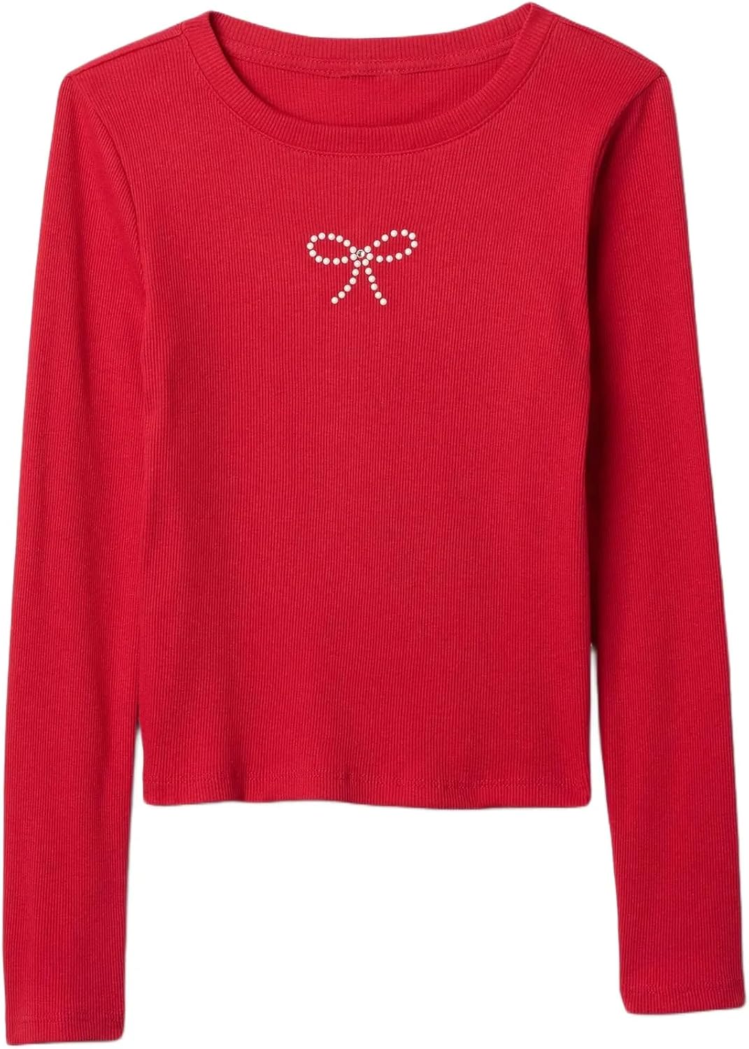Gap Girls' Long Sleeve Ribbed Henley Top Shirt