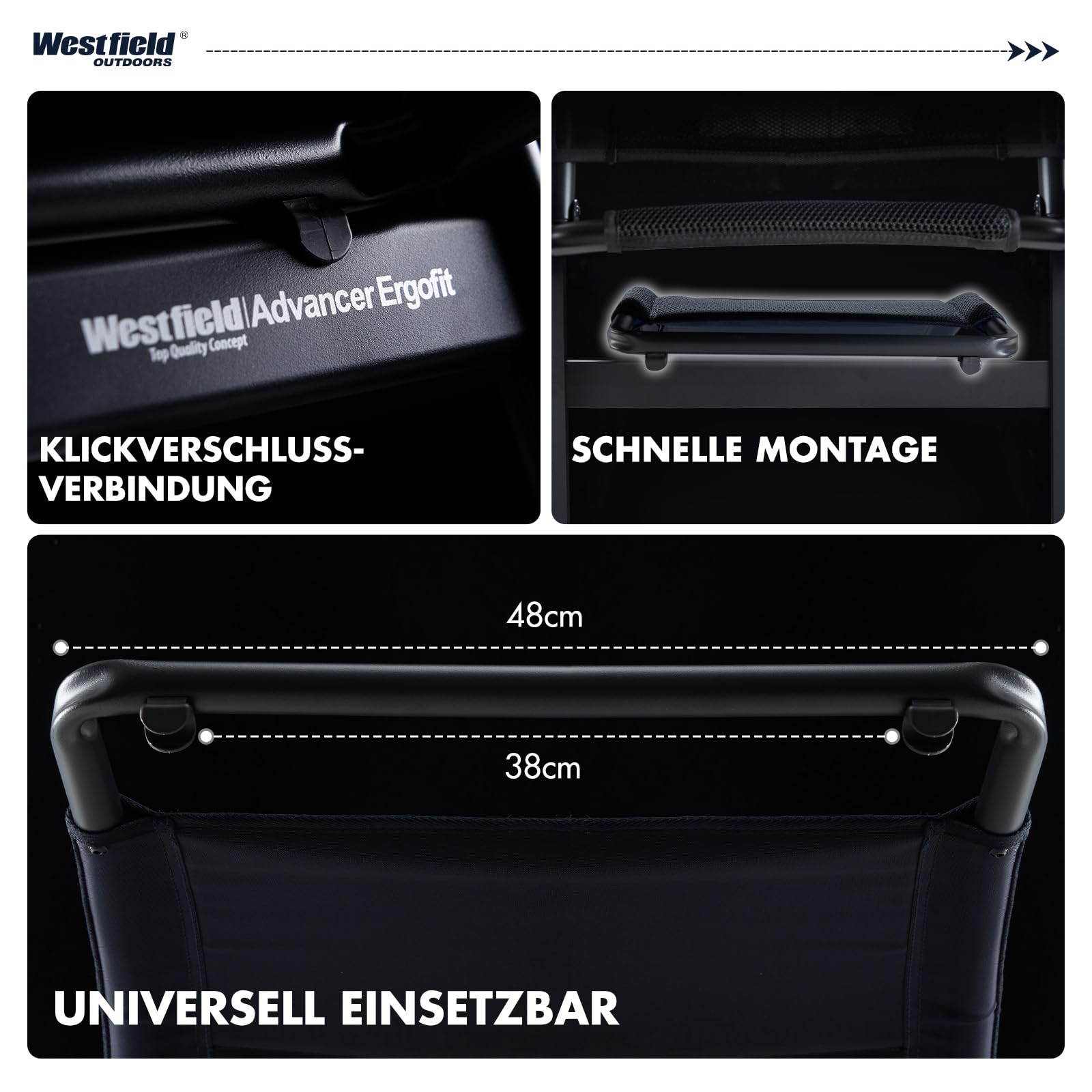 Westfield Outdoors Beinauflage 50 cm Höhe aus Aluminium 3D Mesh-Gewebe