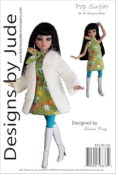 Designs by Jude Pop Sugar Doll Clothes Sewing Pattern for 16" Ellowyne Wilde Dolls Tonner