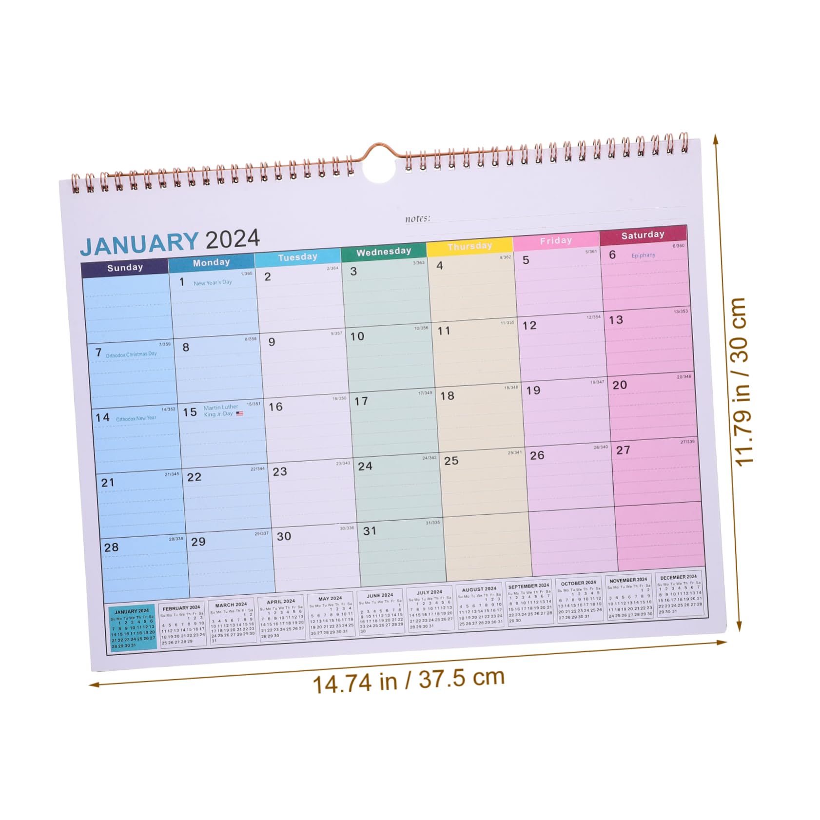 SEWACC 3 Piezas Calendario 2024 calendarios the almanack de uso diario de la de pared mensual para la oficina mensual de vacaciones