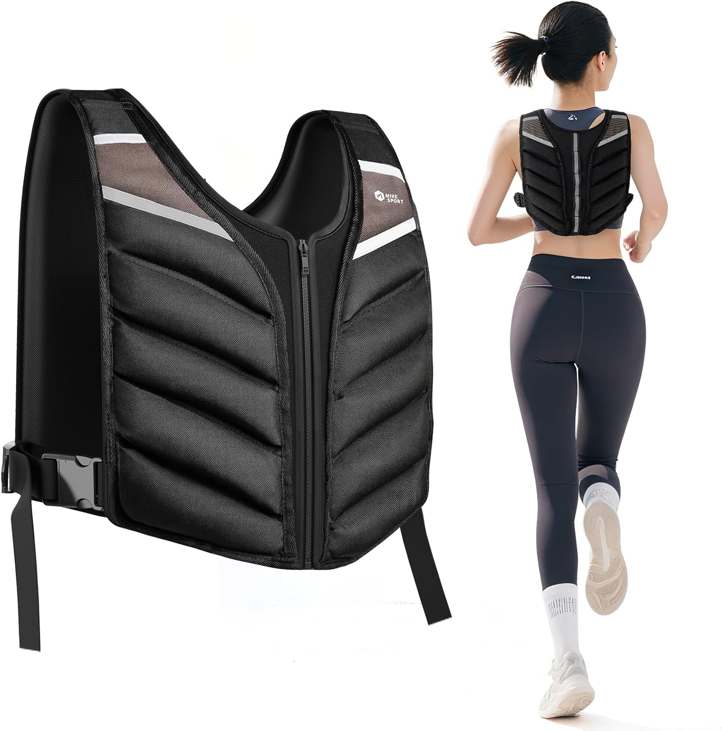 Weighted Vest,10lb/15lb/20lb Weight Vest with Reflective Stripe for Men Women Kids,Body Strength Training Weight Vest for Fitness,Workout,Running,Training