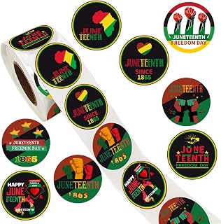 500PCS Juneteenth Party Stickers - Black Freendom Day Gifts - African Afro American Festival Party Favors and Supplies Independence Day June 19th 1865 Paper Stickers
