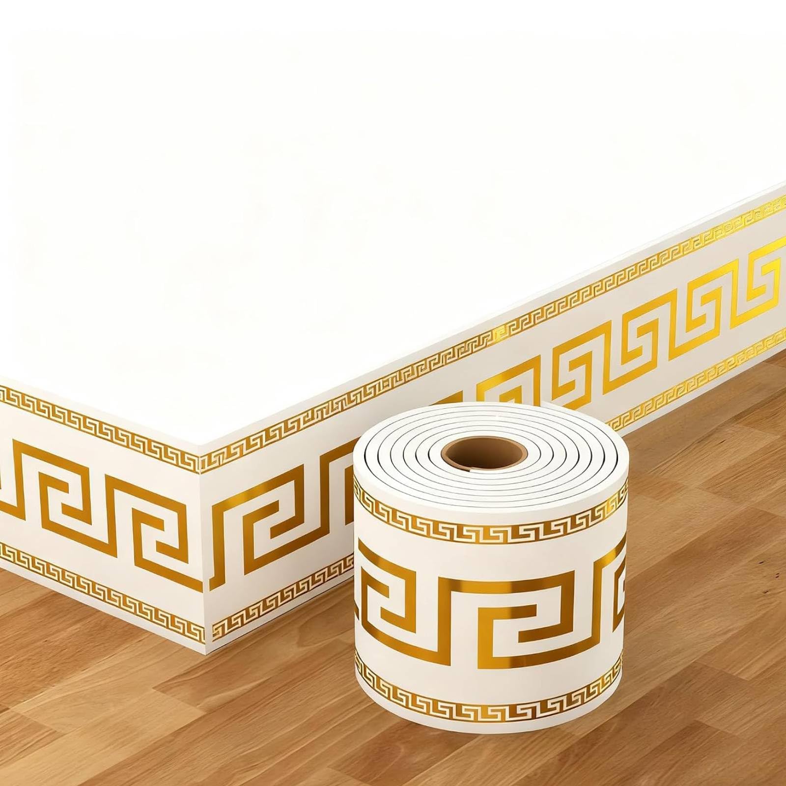 HASTHIP Wall Skirting Stickers - Golden Greek Key -1