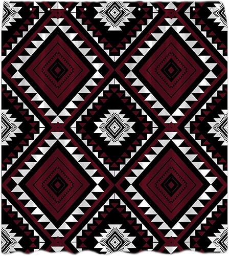 Miniatura 12 de Cortina de ducha azteca, bohemio, negro, blanco, abstracto, tribal, suroeste, navajo, nativo, geométrico, granja, retro, decoración occidental,