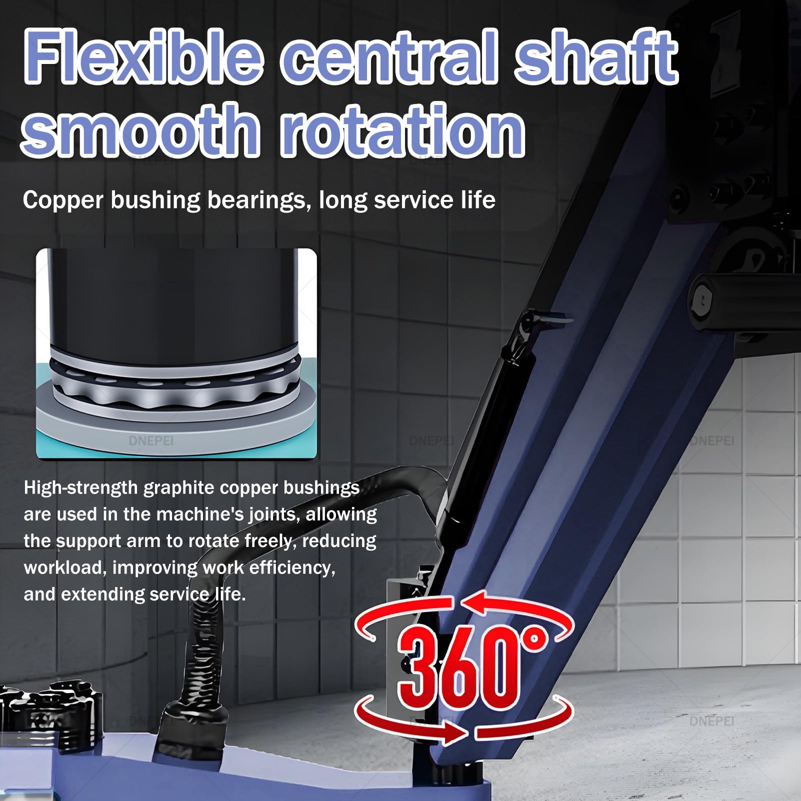 Roscadora eléctrica M3-M20, roscadora Universal de 360° con Brazo Flexible de 1100 mm y 8/9 portamachos GT12 ANSI, Alta Velocidad de 0 a 375 RPM. Vertical-M20