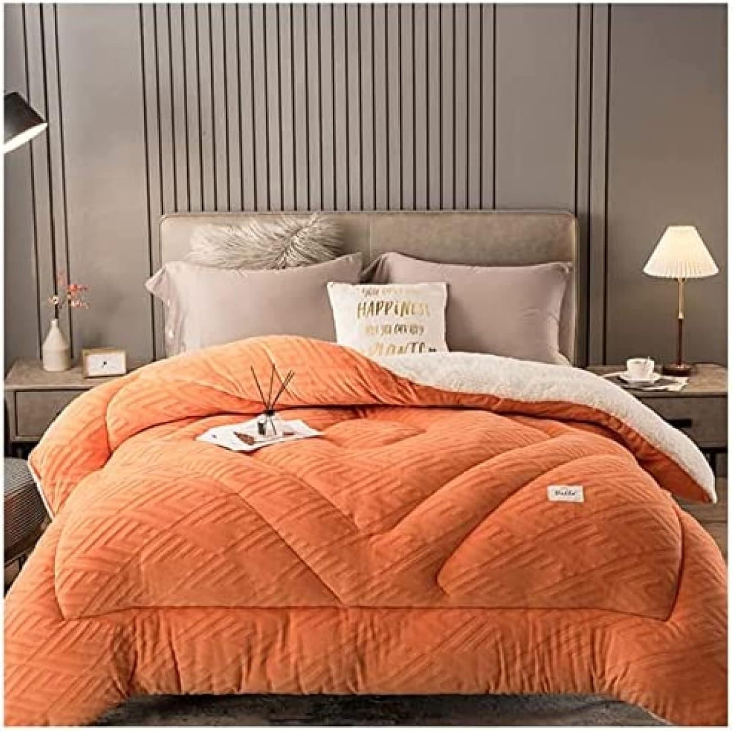 Down Duvet, Cashmere Quilt, Plush Comforter Core, Thick Blanket Warm Winter Duvet Quilt Double Size Duvet Quilt for All Seasons,Pink B,150x200cm(2.5kg)