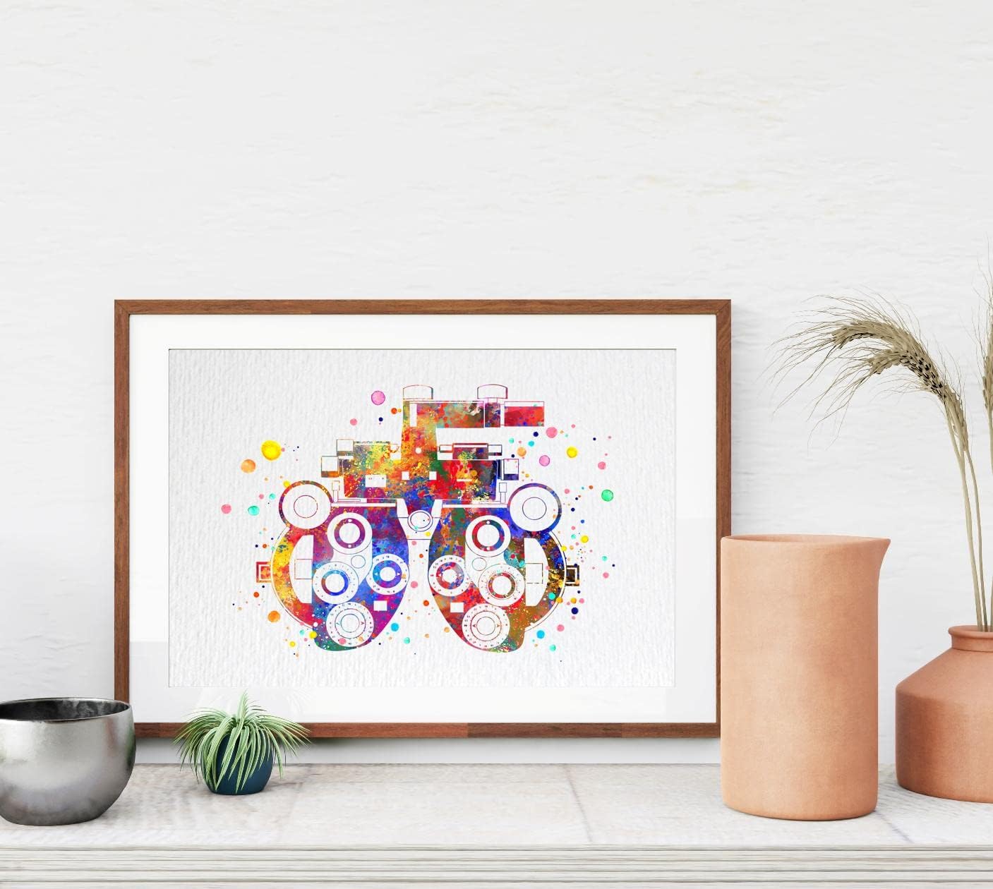 Dignovel Studios 11X14 Unframed Optometry Vision Refraction Instrument Watercolor Art Print Poster Optometrist Optician Eye Doctor Medical Ophthalmology Wall Wall Hanging DN752