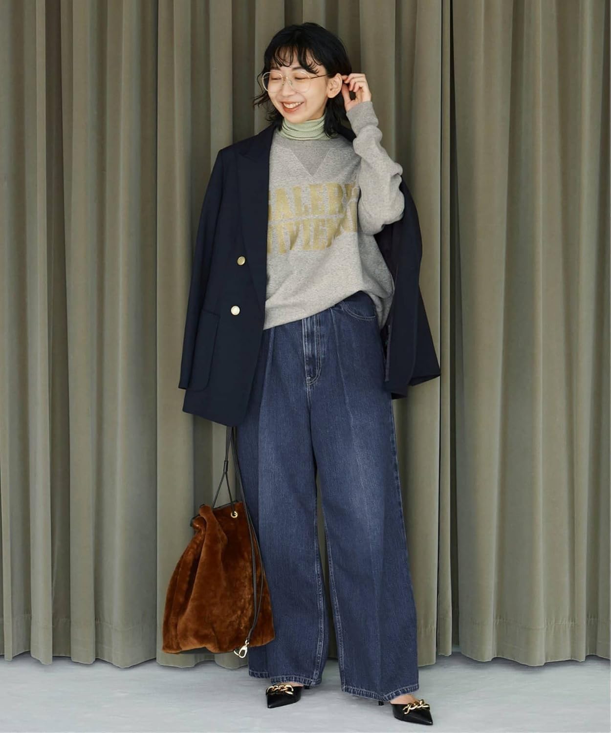 Amazon | [IÉNA] [イエナ]ウールダブルブレストジャケット 34 ネイビー