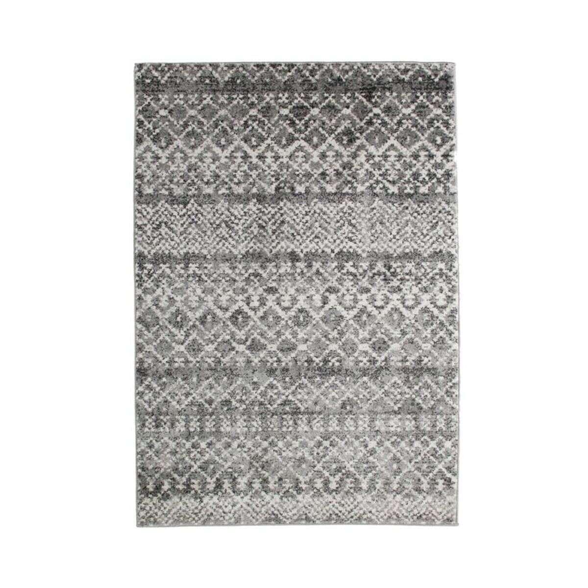Tapis esprit scandinave à motifs ethniques gris foncé 160x230