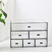 Vista 5 de Desk Drawer Organizer, Stackable Office Supplies Desk Organizer, Plastic Plastic Storage Drawer, Desk Grocery Organizer For Stationery/Office