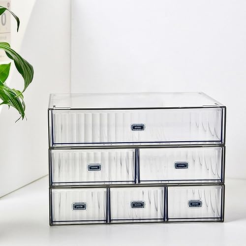 Miniatura 5 de Organizador de cajones de escritorio, organizador de escritorio apilable de suministros de oficina, cajón de almacenamiento de plástico de plástico,