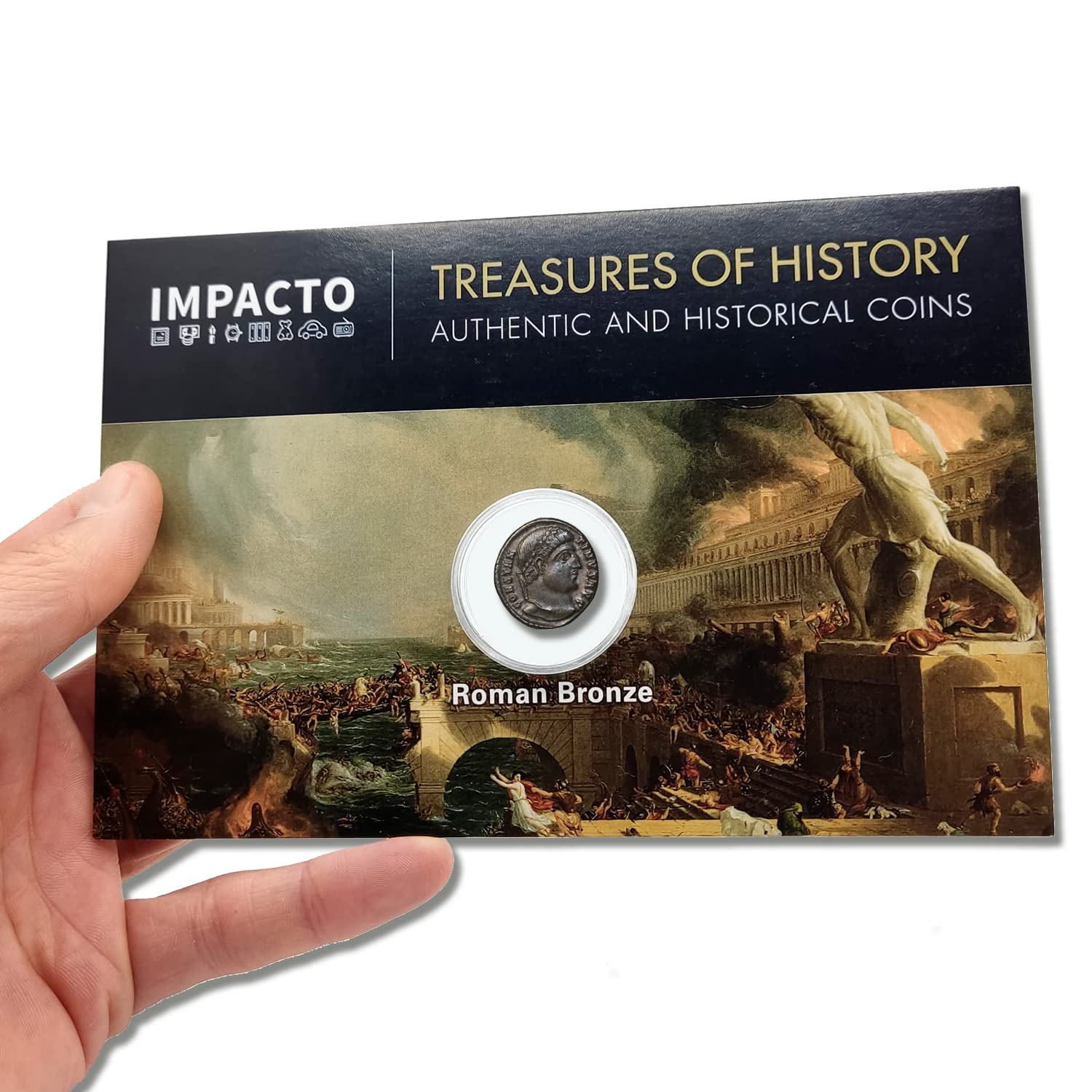IMPACTO COLECCIONABLES | Autentica Moneta Antica dell’Impero Romano | Moneta Originale di Costantino I il Grande, il Primo Imperatore Cristiano | Include Certificato di Autenticità