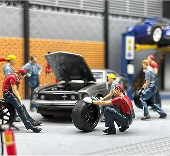 Amazon | 1/64 精巧な自動車整備士モデル クリエイティブ1/64 スケール