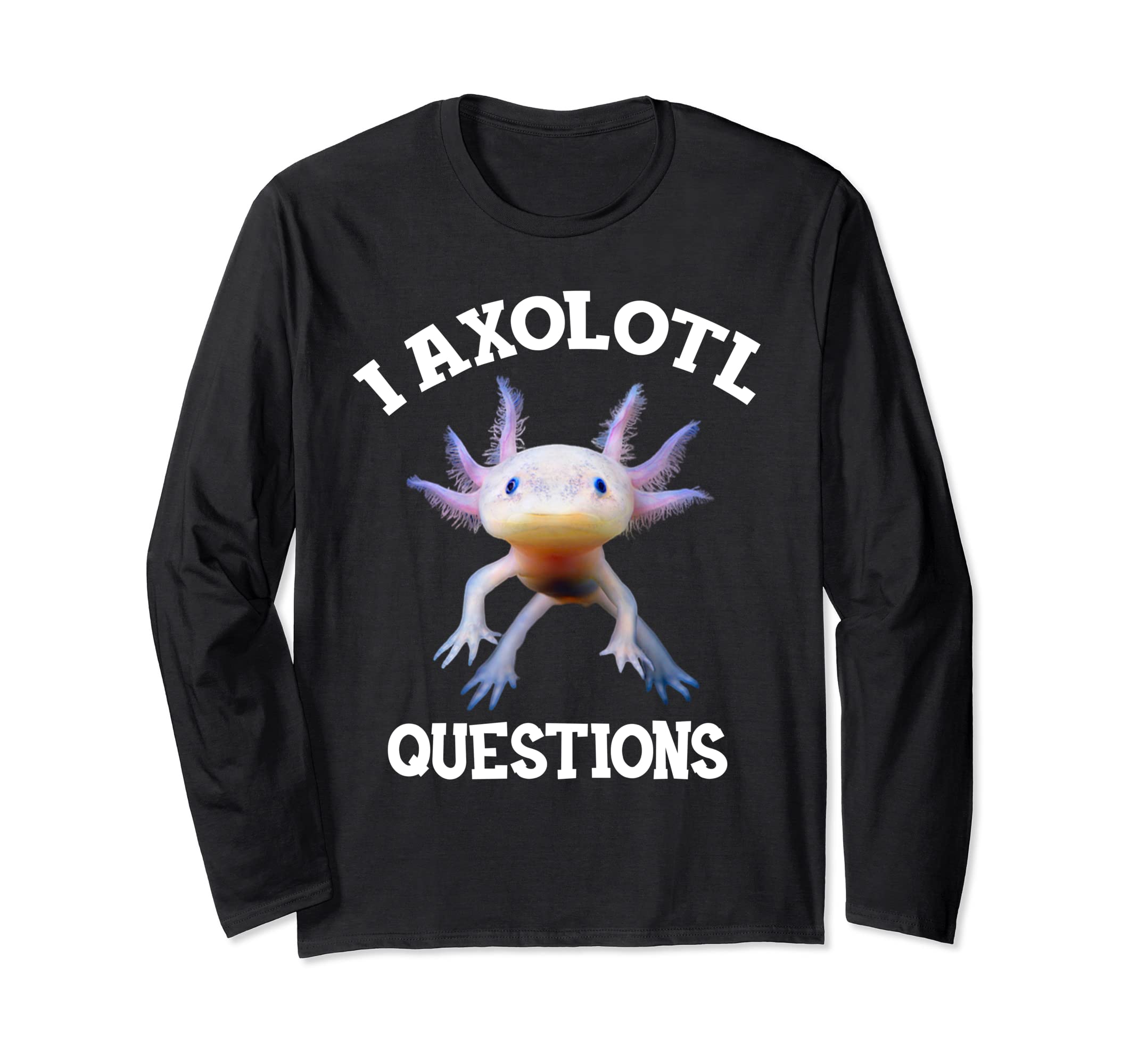 T-shirt Manches Longues Homme Gildan – Motif Axolotl Poseidon – Coupe Regular – Coton Pré-rétréci – Tailles Variées